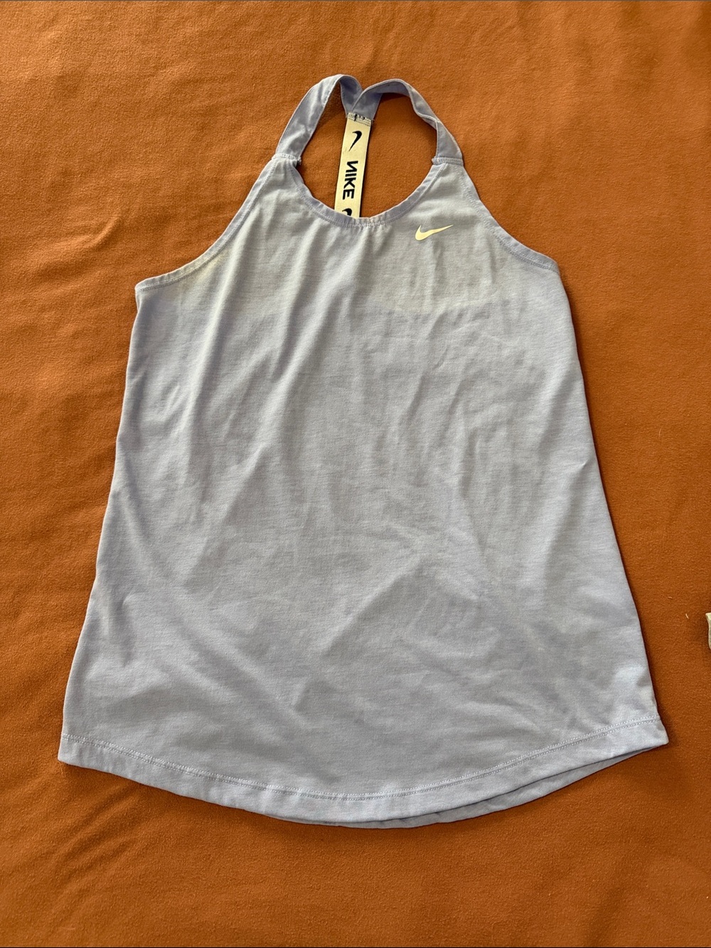 Nike Women’s Pale Blue Racerback Tank with Small Swoosh
